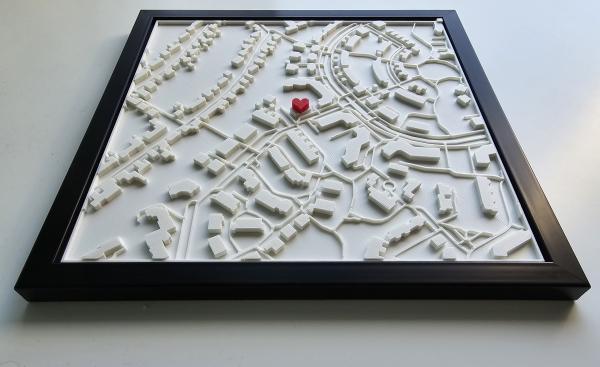 Preview: 3D-Stadt Modell von individueller Adresse im Rahmen Preview: 3D-Stadt Modell von individueller Adresse im Rahmen